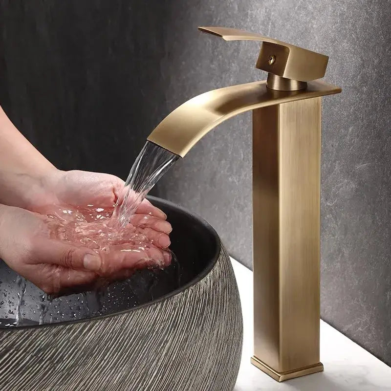 Modern bronze waterfall basin faucet bathroom sink mixer tap