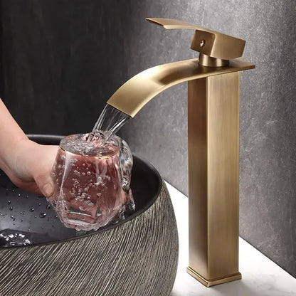 Modern bronze waterfall basin faucet bathroom sink mixer tap