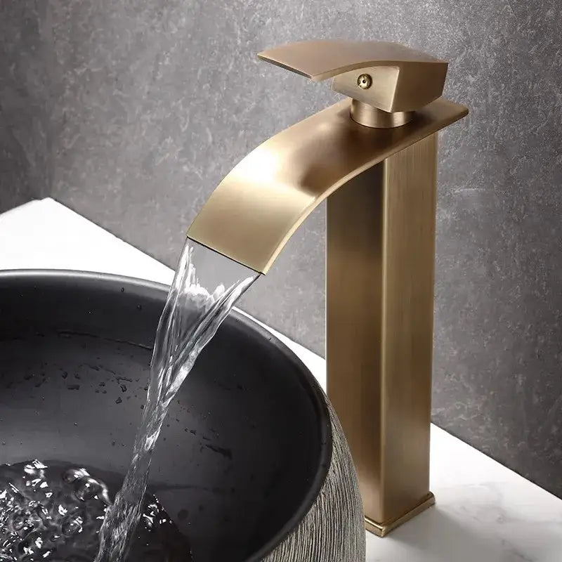 Modern bronze waterfall basin faucet bathroom sink mixer tap