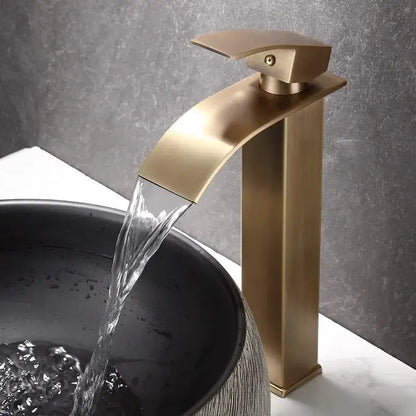 Modern bronze waterfall basin faucet bathroom sink mixer tap