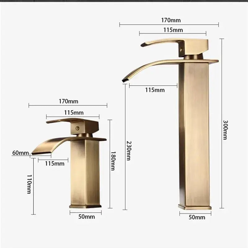 Modern bronze waterfall basin faucet bathroom sink mixer tap