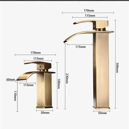 Modern bronze waterfall basin faucet bathroom sink mixer tap