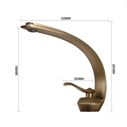 Modern bronze waterfall bathroom faucet brass hot and cold basin tap