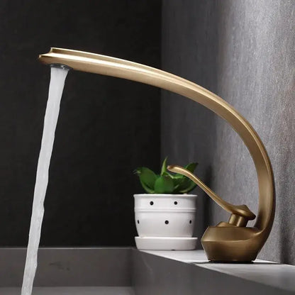 Modern bronze waterfall bathroom faucet brass hot and cold basin tap