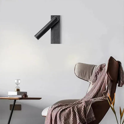 Modern bronze wooden led wall light bedroom articulated reading lamp