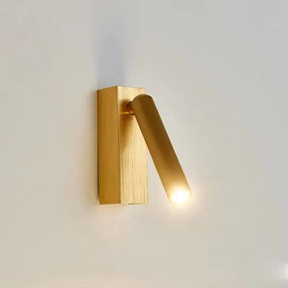 Modern bronze wooden led wall light bedroom articulated reading lamp