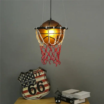 Modern brown basketball pendant lights kitchen hanging lamp