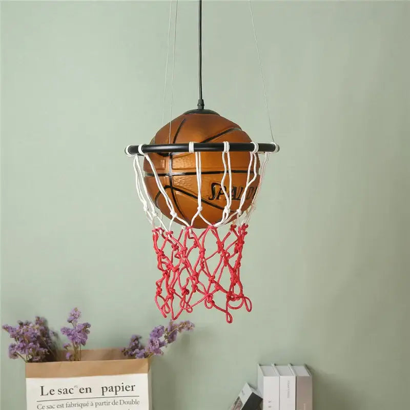 Modern brown basketball pendant lights kitchen hanging lamp