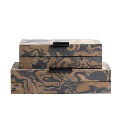 Modern brown & black auspicious clouds texture jewelry box bedroom