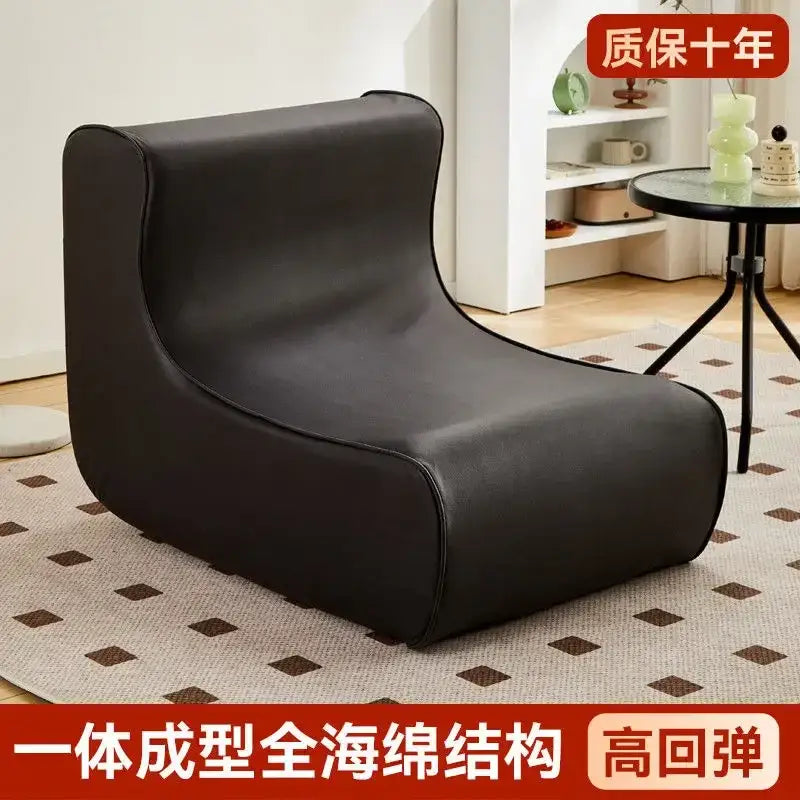 Modern brown & black faux leather cozy sofa chair living room