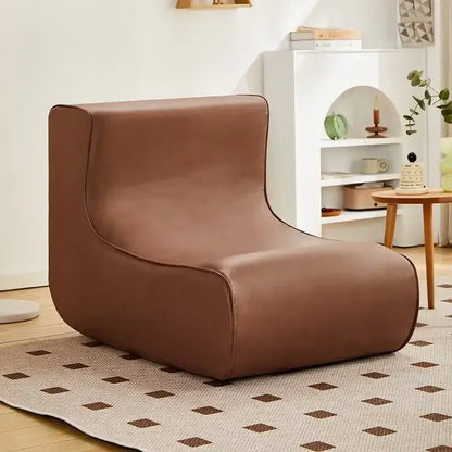 Modern brown & black faux leather cozy sofa chair living room