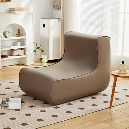 Modern brown & black faux leather cozy sofa chair living room