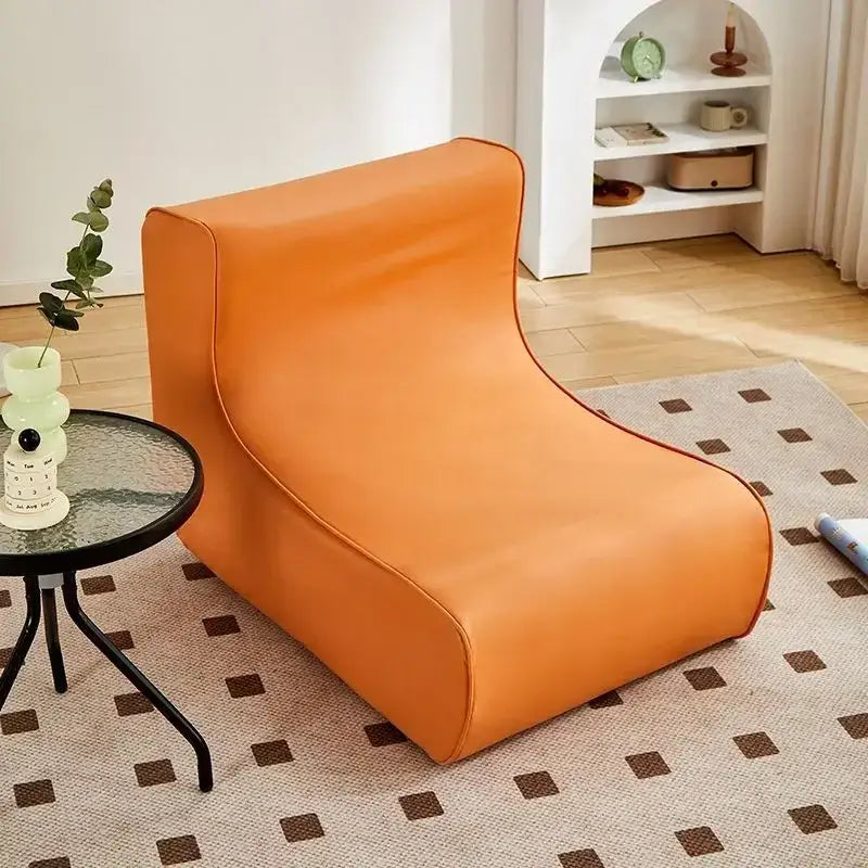 Modern brown & black faux leather cozy sofa chair living room