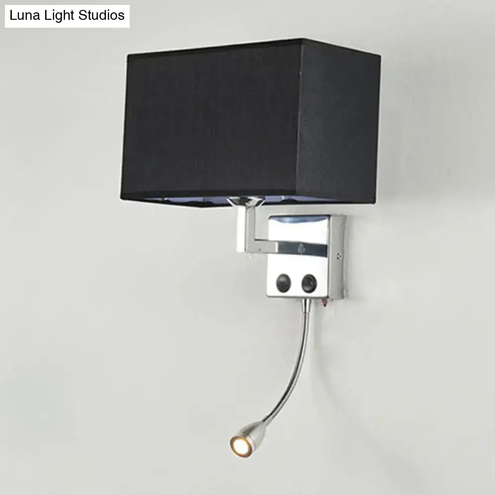 Modern brown & chrome bedroom spotlight wall lamp with reading light