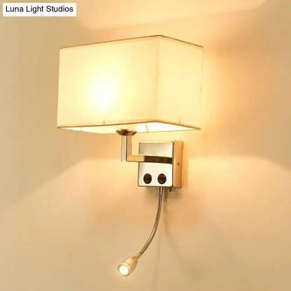 Modern brown & chrome bedroom spotlight wall lamp with reading light