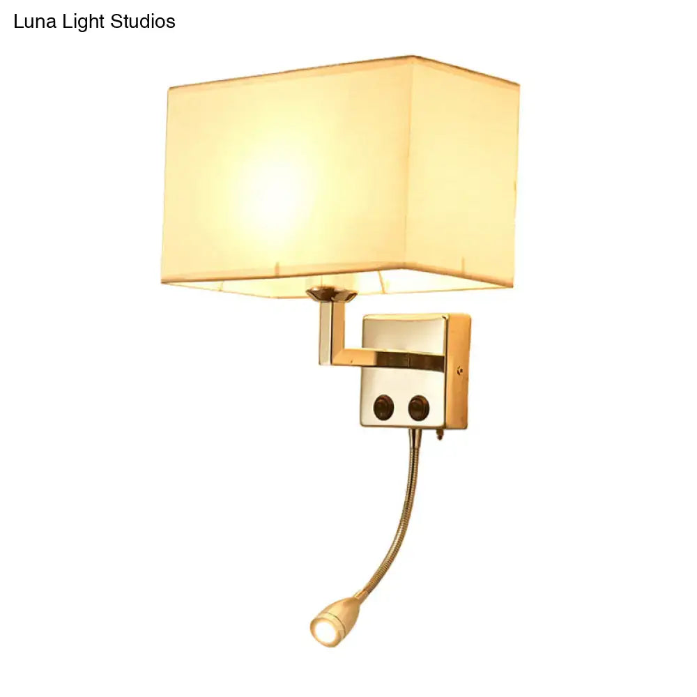 Modern brown & chrome bedroom spotlight wall lamp with reading light