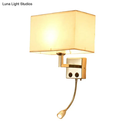 Modern brown & chrome bedroom spotlight wall lamp with reading light