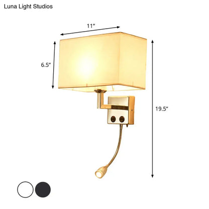 Modern brown & chrome bedroom spotlight wall lamp with reading light