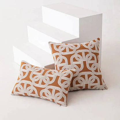 Modern brown coffee geometric cushion cover living room pillow case
