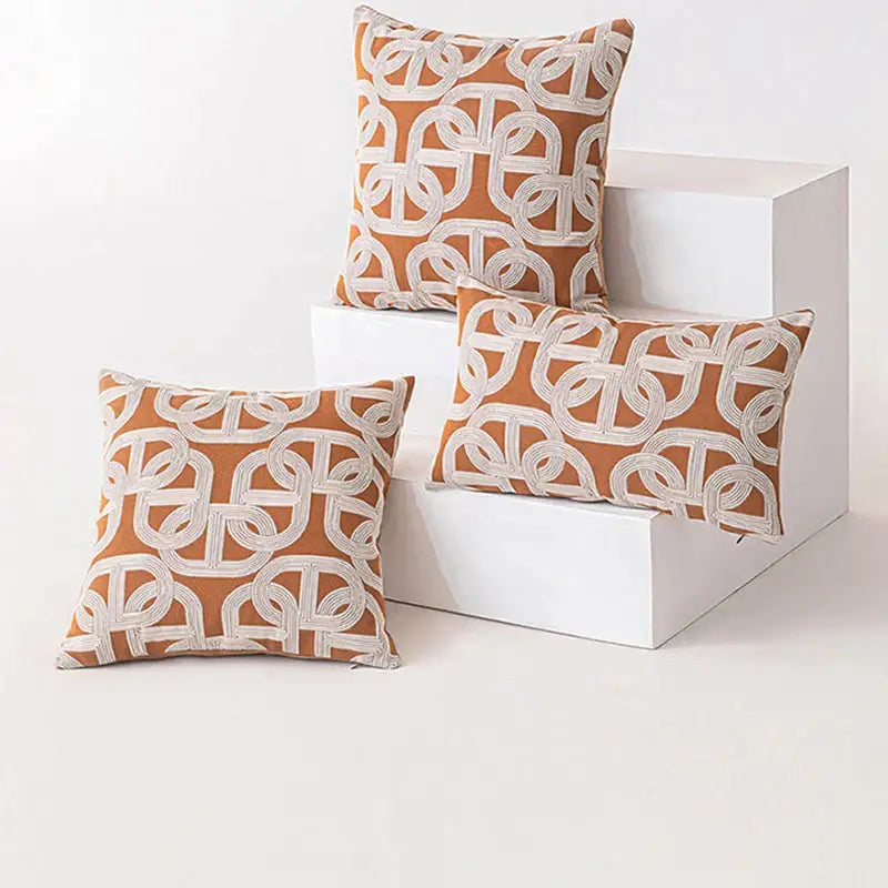 Modern brown coffee geometric cushion cover living room pillow case