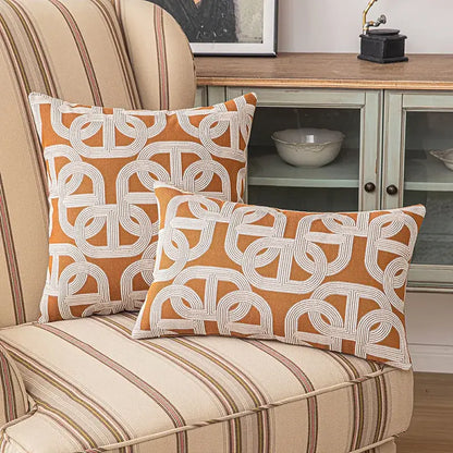Modern brown coffee geometric cushion cover living room pillow case