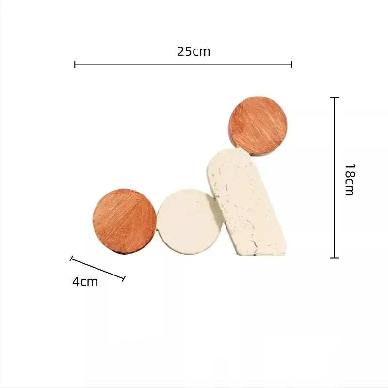 Modern brown & cream geometric circle resin handicrafts living room bookends