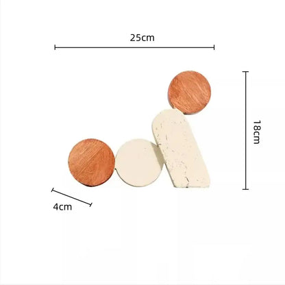 Modern brown & cream geometric circle resin handicrafts living room bookends