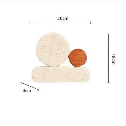 Modern brown & cream geometric circle resin handicrafts living room bookends