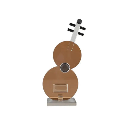 Modern brown crystal guitar sculpture living room violin decor