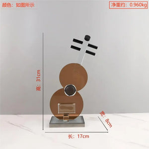 Modern brown crystal guitar sculpture living room violin decor