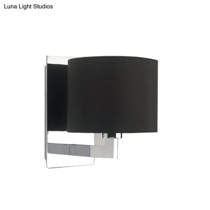 Modern brown fabric wall mount sconce – bedroom cylinder light