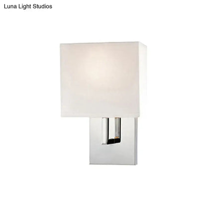 Modern brown fabric wall mount sconce – bedroom cylinder light