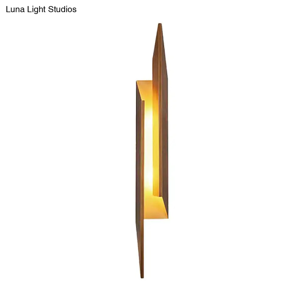 Modern brown geometric metal shade wall sconce living room light