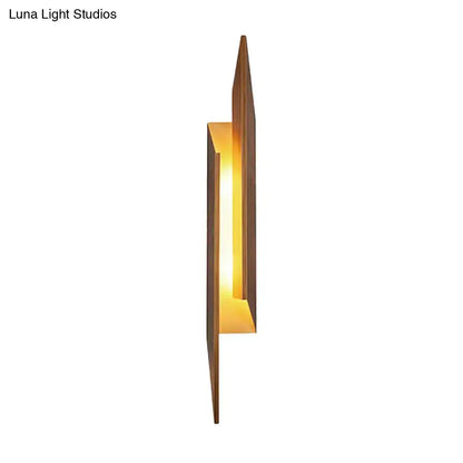 Modern brown geometric metal shade wall sconce living room light