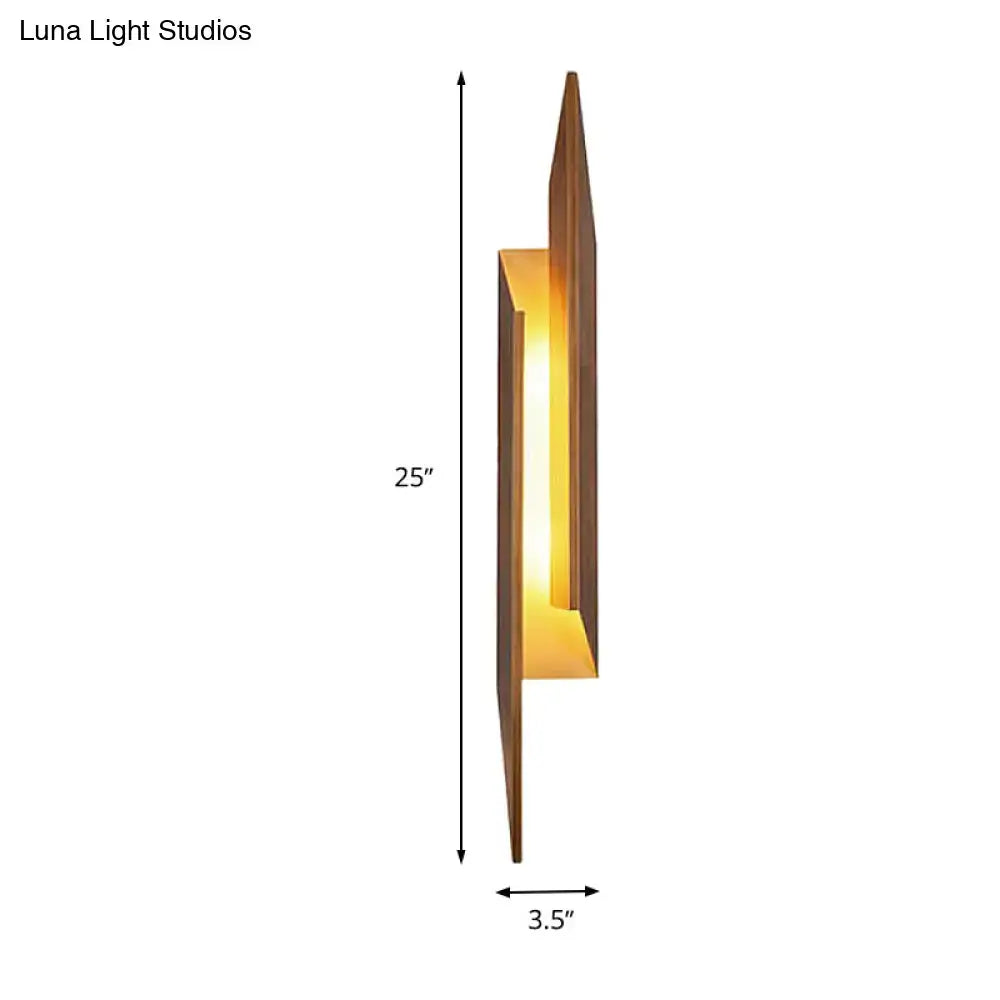Modern brown geometric metal shade wall sconce living room light