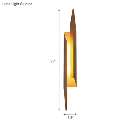 Modern brown geometric metal shade wall sconce living room light