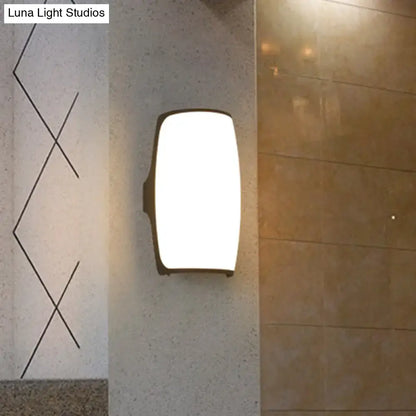 Modern brown rectangular led wall light – bedroom fixture height 8.5in