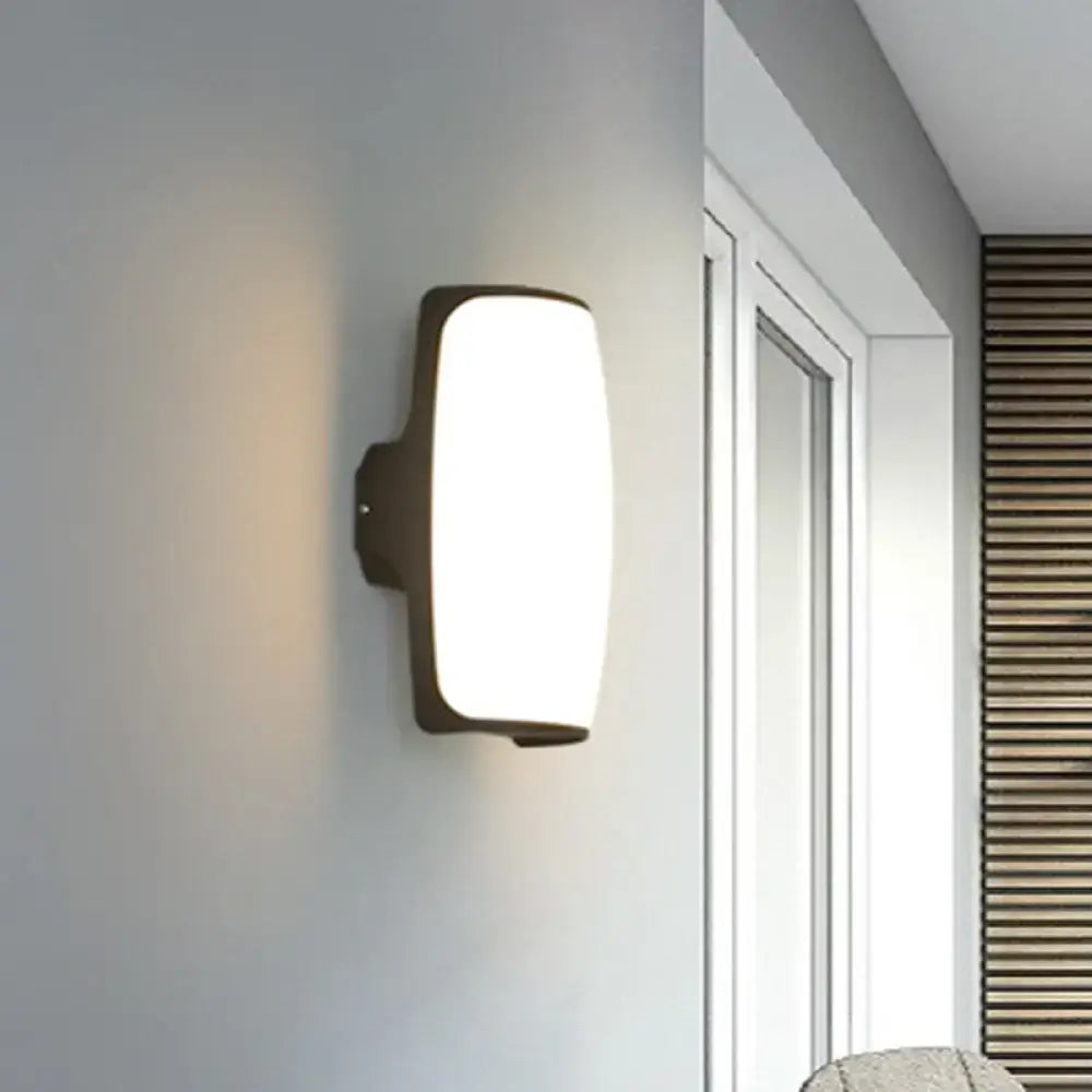 Modern brown rectangular led wall light – bedroom fixture height 8.5in