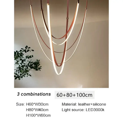 Modern brown & white designer belt light dining room