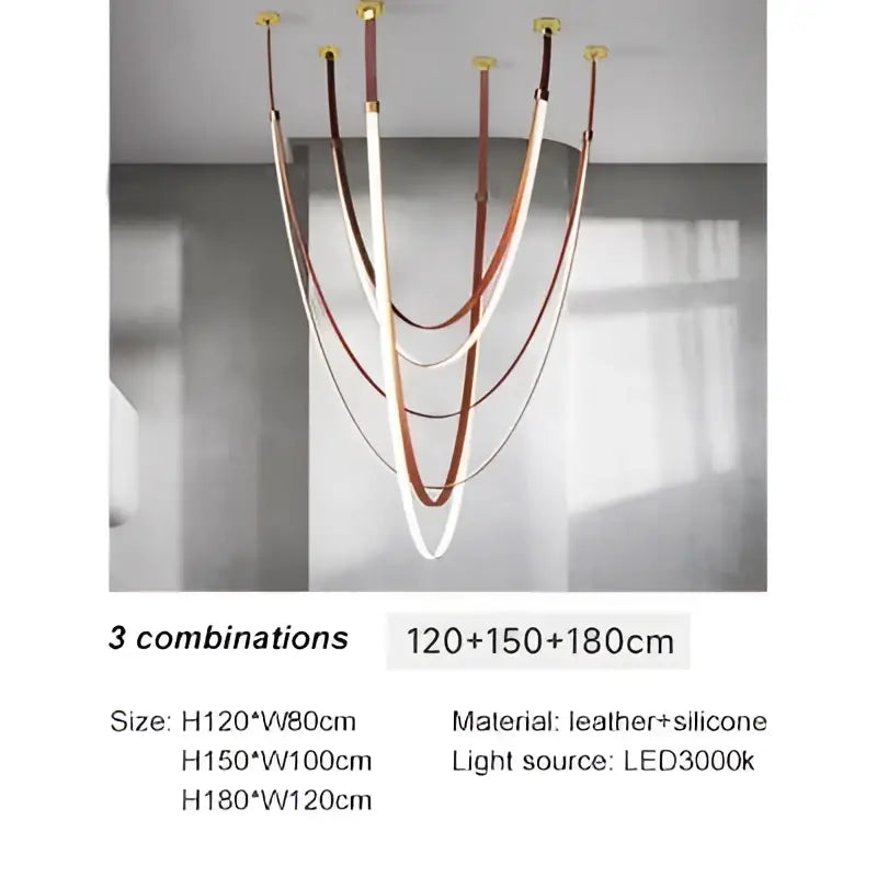 Modern brown & white designer belt light dining room
