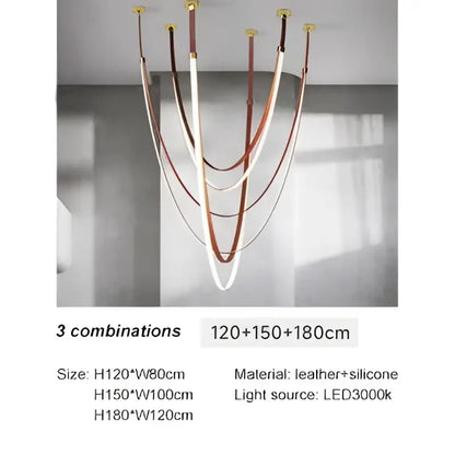Modern brown & white designer belt light dining room