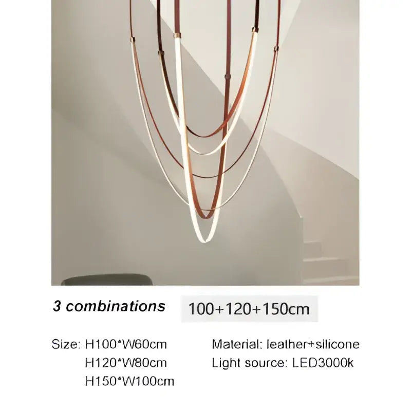 Modern brown & white designer belt light dining room