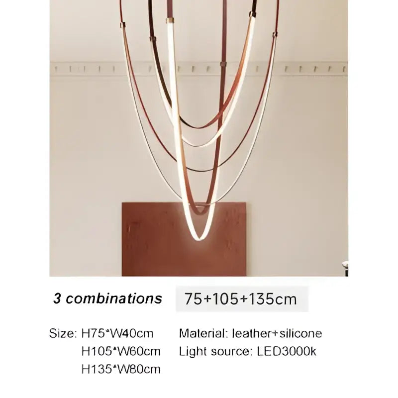 Modern brown & white designer belt light dining room