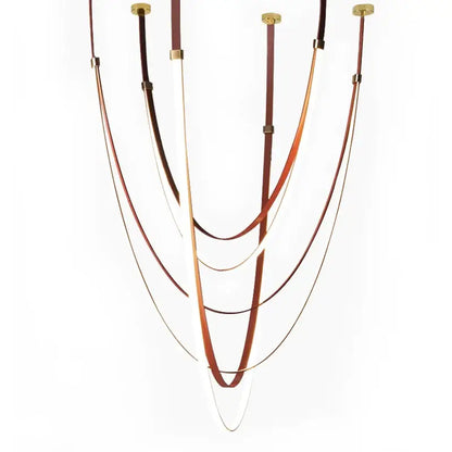 Modern brown & white designer belt light dining room