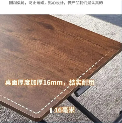 Modern brown wood adjustable coffee table living room caster wheels
