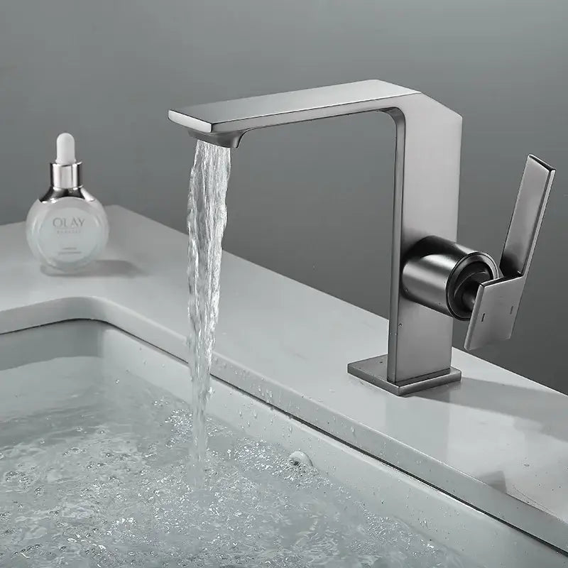 Modern brush gold waterfall basin faucet bathroom mixer tap