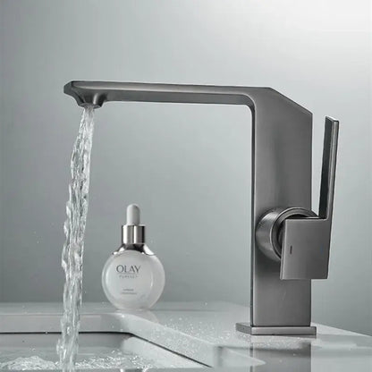 Modern brush gold waterfall basin faucet bathroom mixer tap