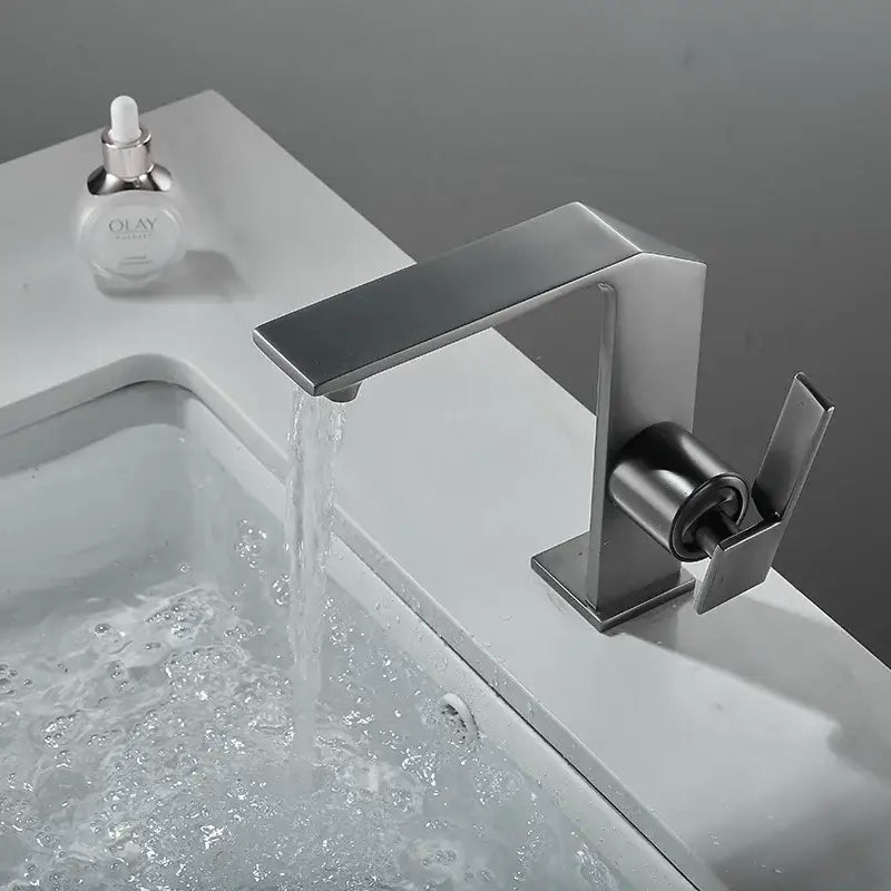 Modern brush gold waterfall basin faucet bathroom mixer tap