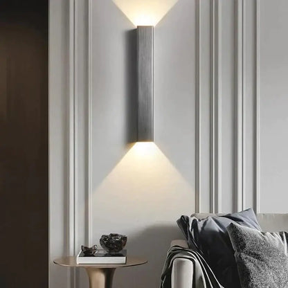Modern brushed aluminum rectangular wall sconce bedroom ambient light