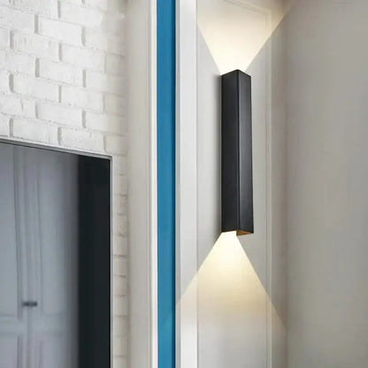 Modern brushed aluminum rectangular wall sconce bedroom ambient light